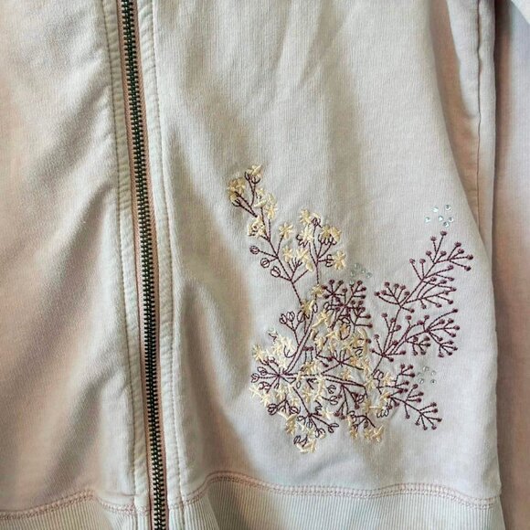 Vertigo Paris Dusty Pink Embroidered Hoodie Women Top M Cotton - Picture 7 of 9